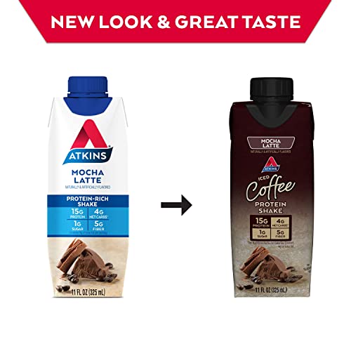 Atkins Gluten Free Protein-Rich Shake, Mocha Latte, Keto Friendl...