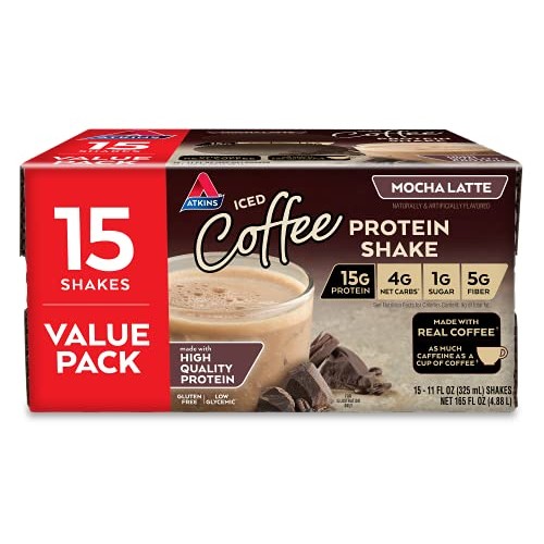 Atkins Gluten Free Protein-Rich Shake, Mocha Latte, Keto Friendl...