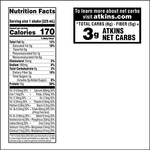 Atkins Iced Chai Tea Latte Protein Shake, 11 Fl Oz, Pack Of 12