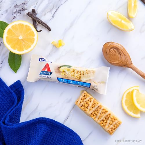 Atkins Lemon Flavored Snack Bar, High Protein Bar, Low Sugar and...