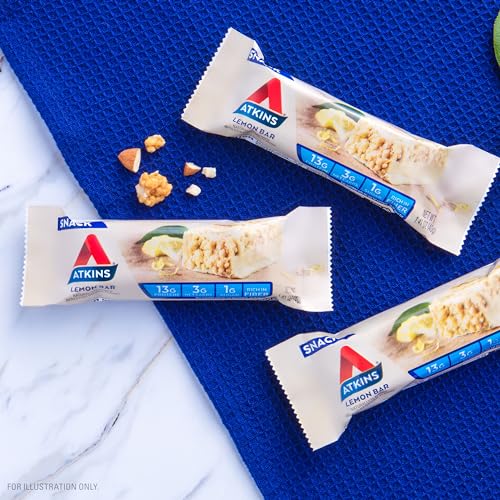 Atkins Lemon Flavored Snack Bar, High Protein Bar, Low Sugar and...