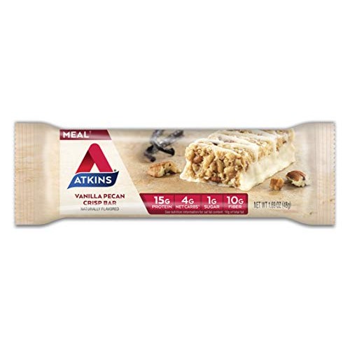 Atkins Protein-Rich Gluten Free Meal Bar, Vanilla Pecan Crisp, 5