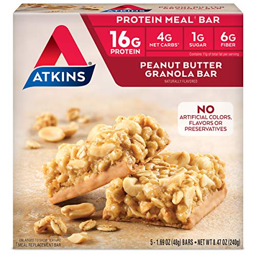 Atkins Protein Meal Bar, Peanut Butter Granola, 5 Count
