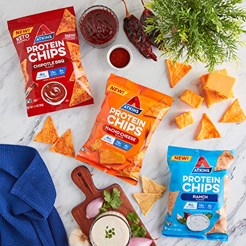 Atkins Protein Chips, Salty Snack Variety Pack, Chipotle Bbq, N