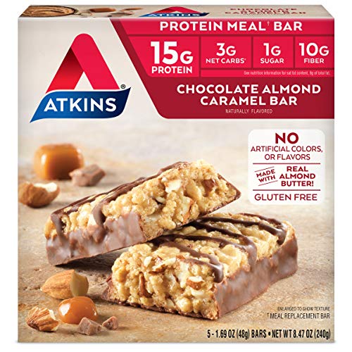 Atkins Protein Meal Bar, Chocolate Almond Caramel, Keto Friendly