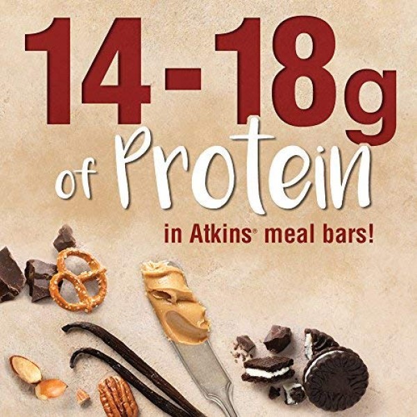 Atkins Protein-Rich Meal Bar, Chocolate Chip Cookie Dough, Keto ...