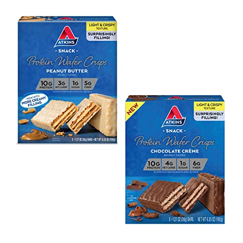 Atkins Protein Wafer Crisps Bundle, Peanut Butter & Chocolate Cr...