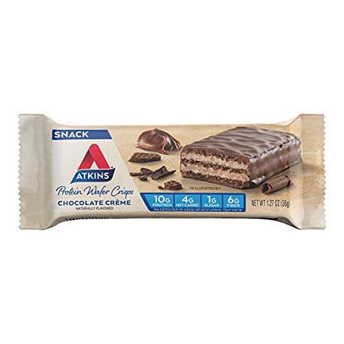Atkins Protein Wafer Crisps, Chocolate Crème, Keto Friendly, 5 C...
