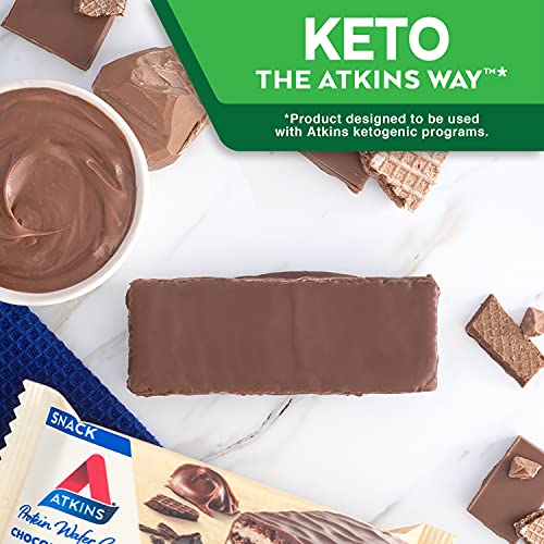 Atkins Protein Wafer Crisps, Chocolate Crème, Keto Friendly, 5 C...