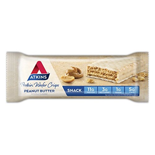 Atkins Protein Wafer Crisps, Peanut Butter, Keto Friendly, 5 Count