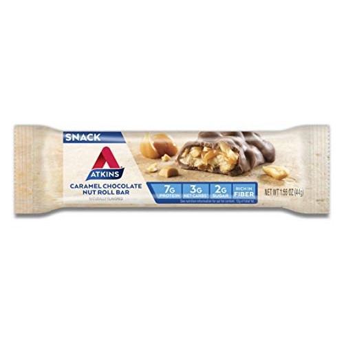 Atkins Snack Bar, Caramel Chocolate Nut Roll, Keto Friendly, 1.5