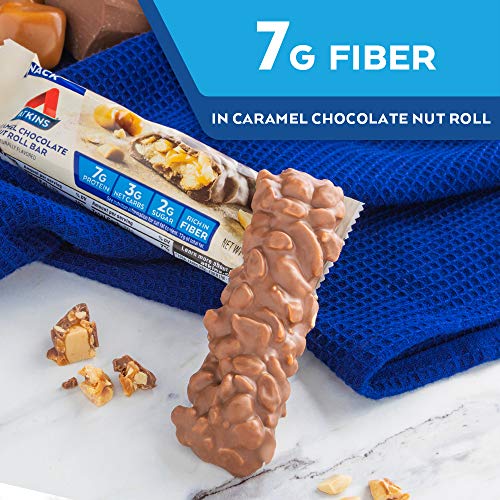 Atkins Snack Bar, Caramel Chocolate Nut Roll, Keto Friendly, 1.5