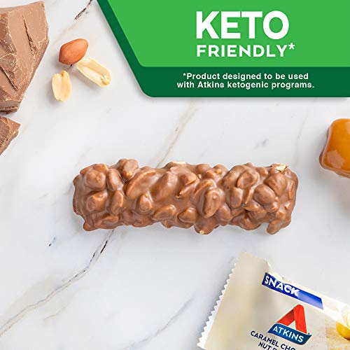 Atkins Snack Bar, Caramel Chocolate Nut Roll, Keto Friendly, 1.5