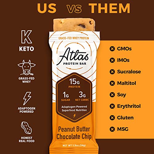 Atlas Bar - Keto Protein Bars, Peanut Butter Chocolate Chip - Hi