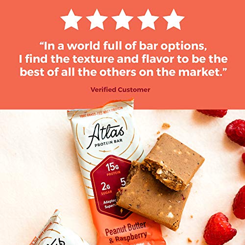 Atlas Bar - Keto Protein Bars, Peanut Butter Raspberry - High Pr