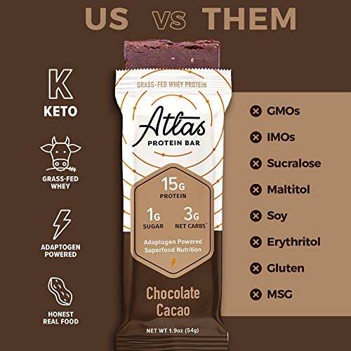 Atlas Protein Bar, Meal Replacement, Keto-Friendly Snack, Grass-