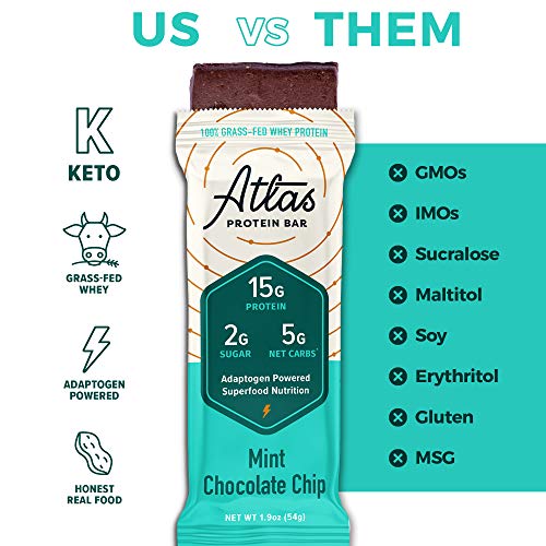 Atlas Protein Bar - Keto Friendly, Mint Chocolate Chip 10-