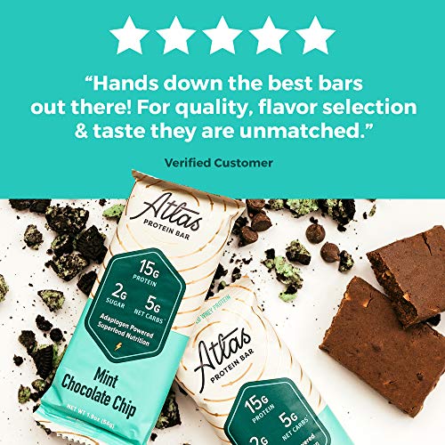 Atlas Protein Bar - Keto Friendly, Mint Chocolate Chip 10-