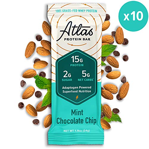 Atlas Protein Bar - Keto Friendly, Mint Chocolate Chip 10-