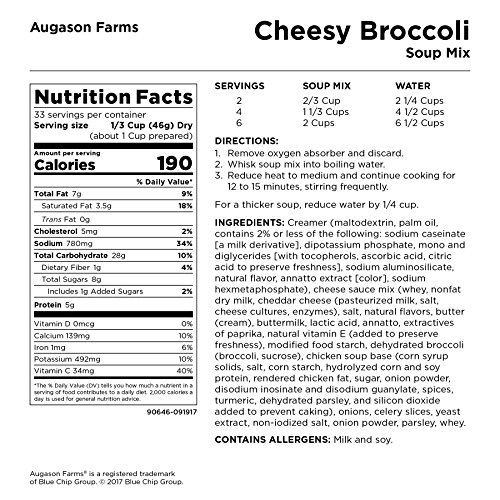 Augason Farms Cheesy Broccoli Soup Mix 3 Lbs 5 Oz No. 1 Can