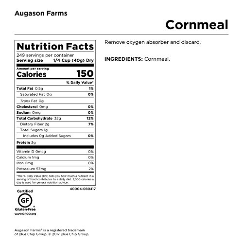 Augason Farms Cornmeal 22 Pound Pail