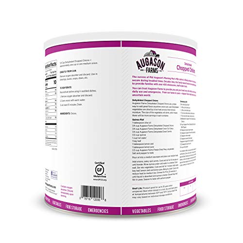 Augason Farms Dehydrated Chopped Onions 1 Lb 7 Oz No. 10 Can