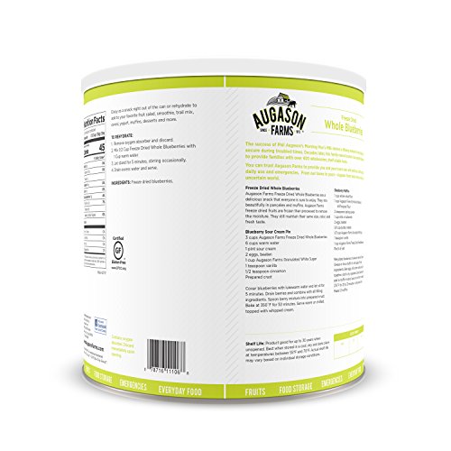 Augason Farms Freeze Dried Whole Blueberries 12 Oz No. 10 Can
