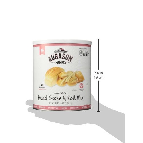 Augason Farms Honey White Bread Scone &Amp; Roll Mix 3 Lbs 10 Oz No.