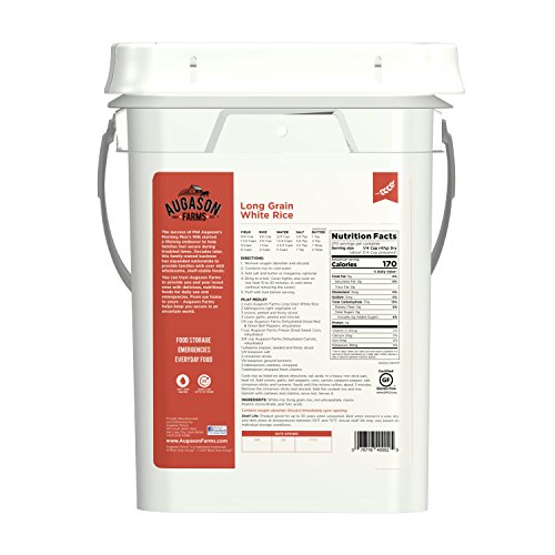 Augason Farms Long Grain White Rice Emergency Food Storage 24 Po...