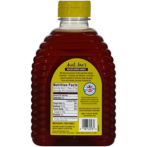 Aunt Sue’S Unfiltered Raw Wildflower Honey, 2 Pounds