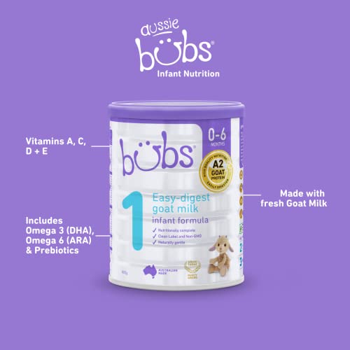 Bubs Goat Milk Infant Formula Stage 1, Infants 0-6 Months, Made
