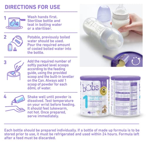 Bubs Goat Milk Infant Formula Stage 1, Infants 0-6 Months, Made