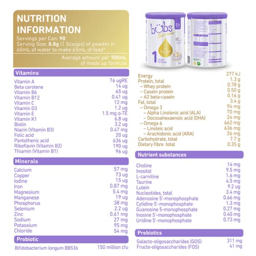 Bubs Supreme Infant Formula, Stage 1, Infants 0-6 months, Bubs Supreme Infant Formula, Stage 1, Infants 0-6 months,