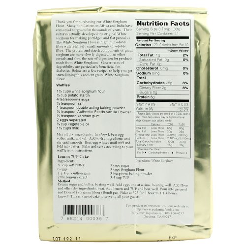 Authentic Foods Sorghum Flour Superfine 3Lbs