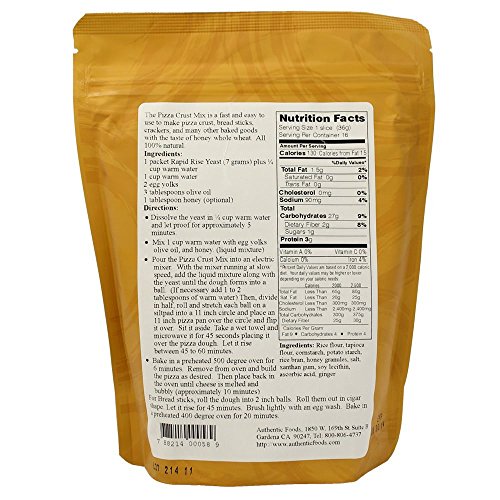 Authentic Foods Gluten Free Pizza Crust Mix - 2 Pack