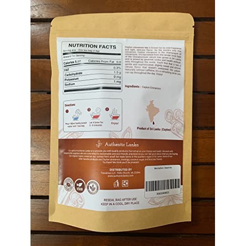 Authentic Lanka Ceylon Cinnamon Tea, Herbal Spice Tea, Organic C...