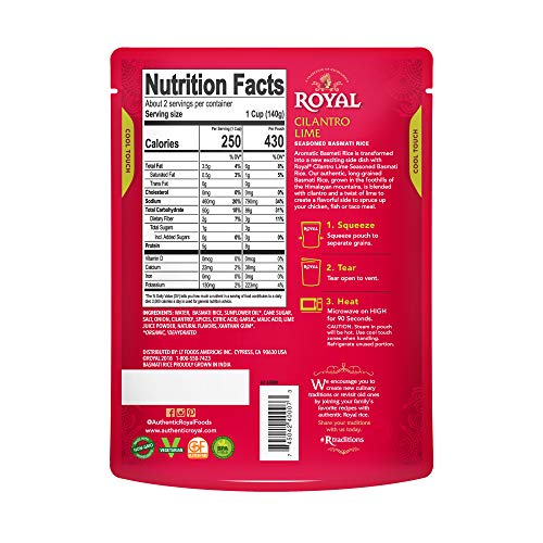 Authentic Royal Ready To Heat Rice, Cilantro Lime, 4 Count