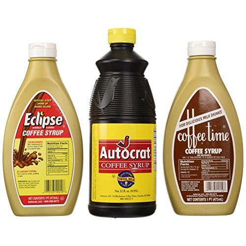 Coffee Syrup Sample Pack 1 Autocrat 32 Oz, 1 Eclipse 16 Oz And