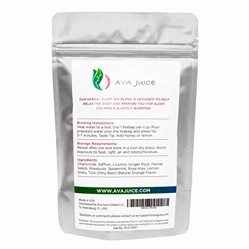Ava Juice Herbal Sleep Tea - Zero Caffeine Sleeping Aid And Rela