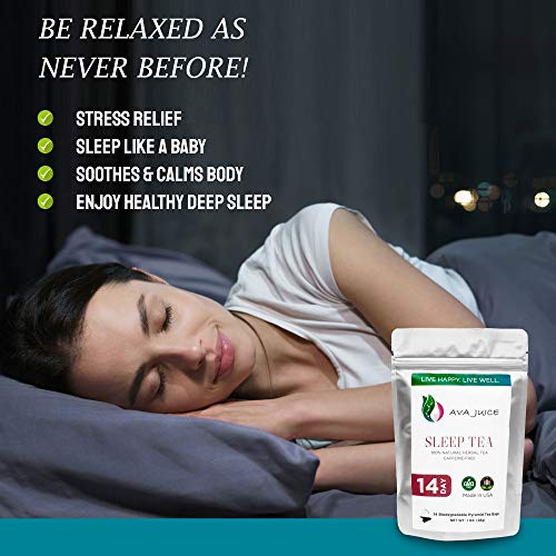Ava Juice Herbal Sleep Tea - Zero Caffeine Sleeping Aid And Rela