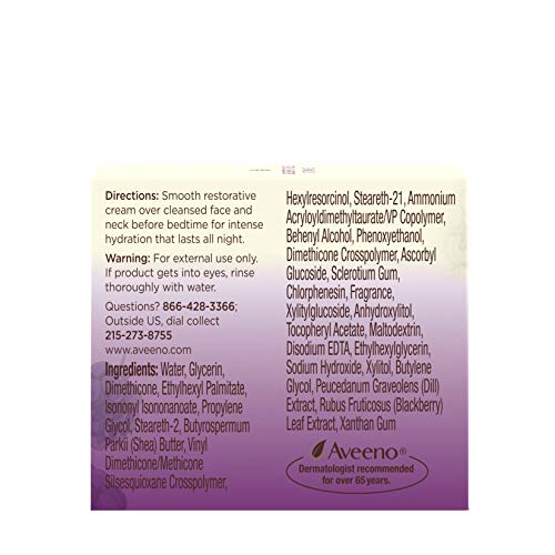 Aveeno Absolutely Ageless Restorative Night Cream Facial Moistur