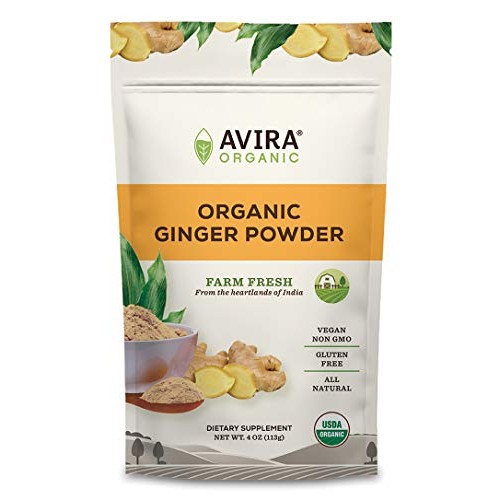 Avira Organic Ginger Powder, Vegan, Non-GMO, Easy To Mix In Smoo...