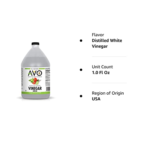 AVO 1 Gallon 128 oz Pure Natural Distilled White Vinegar - 5% ...