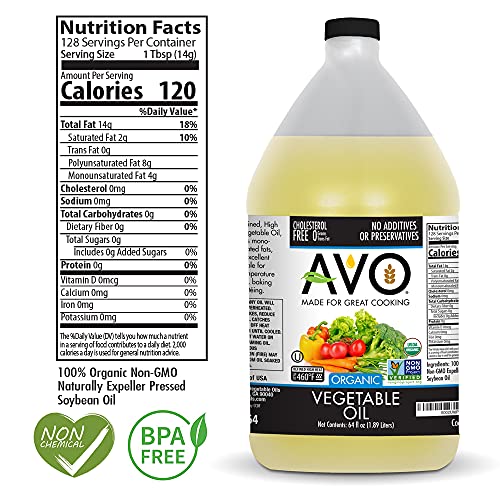 Avo Organic 100% Vegetable Oil Frying, Baking, Non-Stick Sautéin