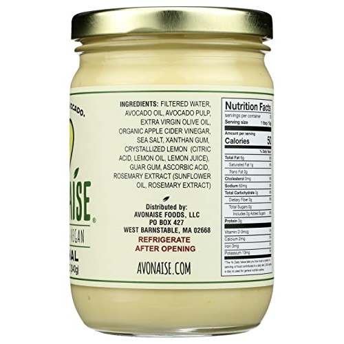 Avonaise Original Vegan Avocado Mayonnaise, 12 OZ