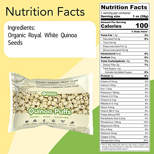 Awsum Snacks Organic Quinoa Puffs 1oz bag 12 bags Real Healthy...