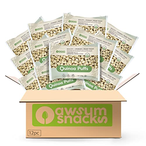 Awsum Snacks Organic Quinoa Puffs 1oz bag 12 bags Real Healthy...