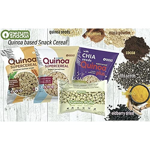 Awsum Snacks Organic Quinoa SUPERCEREAL Puffs with Stevia, 6 oz ...