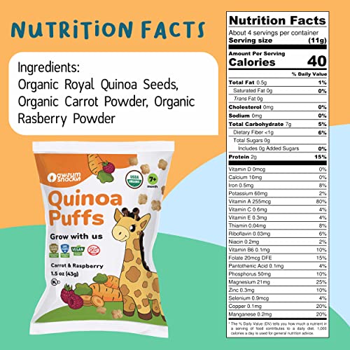 Awsum Snacks Quinoa Baby Puffs Healthy Kids Snack - Essentials B...