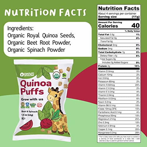 Awsum Snacks Quinoa Baby Puffs Healthy Kids Snack - Essentials B...